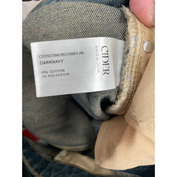 Cider Sand Washed Wide Leg Denim Jeans Women's Size XL Blue Sand Washed NEW - Picture 15 of 15